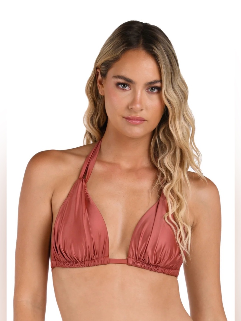La Blanca Earth Goddess Halter Triangle Top - Sienna NWT